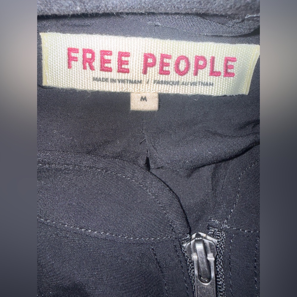 Free People. On Pointe Bomber Jacket. Black. Size Medium. - Picture 8 of 10